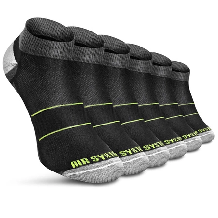 Sesto Senso Herren Sport Socken – Baumwoll Kurzsocken, Nahtlos, Atmungsaktiv, Antibakteriell mit Silberionen, Schwarz, Unisex, Ideal für Sportaktivitäten, Schweißableitend, Thermoregulierend, Komfort und Halt, Ganzjährig Nutzbar