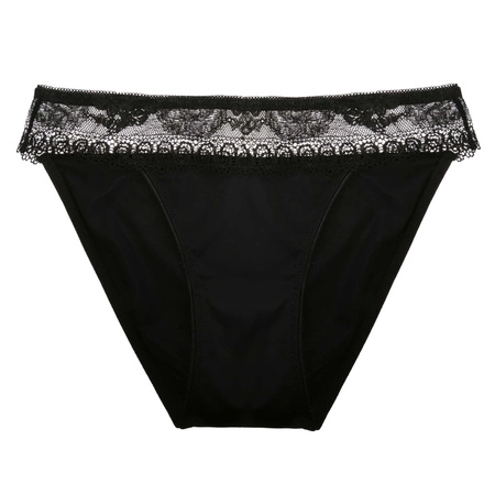 Henderson Damen Figi 35236 Julietta – Klassische Unterwäsche mit Eleganter Spitze, Weicher Poliamid-Stoff, Komfortabel und Elastisch, Alltagstauglich, Schwarz, 4er Pack