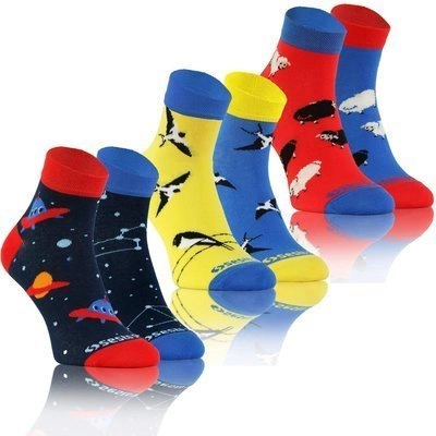 Sesto Senso Herren Socken – Baumwolle Ufo Muster, Hohe Qualität, Nicht Einengend, Flache Nähte, Geschenkverpackung, 3er Pack, Hergestellt in Polen, Bunt