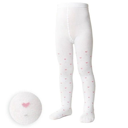 Strumpfhosen für Mädchen in der Kunst der Herzen. 071 FN354 weiß