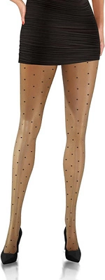 Sesto Senso Damenmode Strumpfhose – Elegante 20 DEN, Schwarz, Halbmatte Optik, Jacquardmuster mit Herzmotiv, Komfort ohne Teilung, Hochwertiger Polyamid, Ideal für Alltag und besondere Anlässe