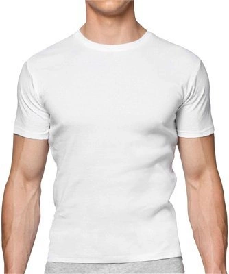 Atlantic Herren Baumwoll T-Shirt – Klassisches Basic Unterhemd, 100% Baumwolle, Kurzarm, Atmungsaktiv, Weiß, Ideal für Alltag und Freizeit