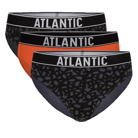 Atlantic Herren Sport Slips Set – Bequeme Baumwolle mit Elastan, Atmungsaktiv, 3er Pack, Farben: Orange, Grau, Khaki, Für Männer