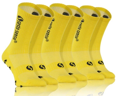 Sesto Senso Sportliche Trainingssocken SKB02 – Bequeme Baumwollsocken, Feuchtigkeitsregulierung, Verstärkungen, Unisex, Ideal für Fußball, Tennis, Gelb, 3er Pack