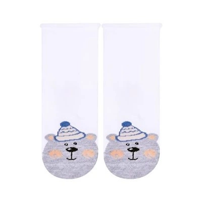 Weihnachtssocken mit Teddybär-Kunst. 138 KR125 weiß