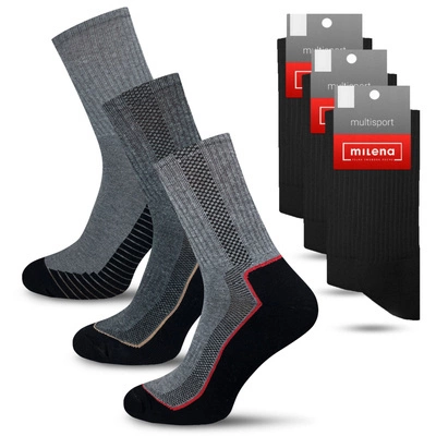 3X verstärkte SPORTSOCKEN 1/2 halb FROTTE Multisport Milena