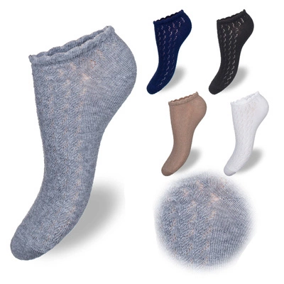 5x Milena Damen Socken aus Baumwolle bestickt