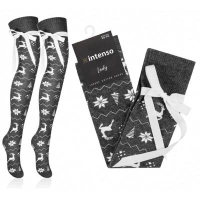 wOMEN'S Weihnachten COTTON Socken mit Schleife Intenso