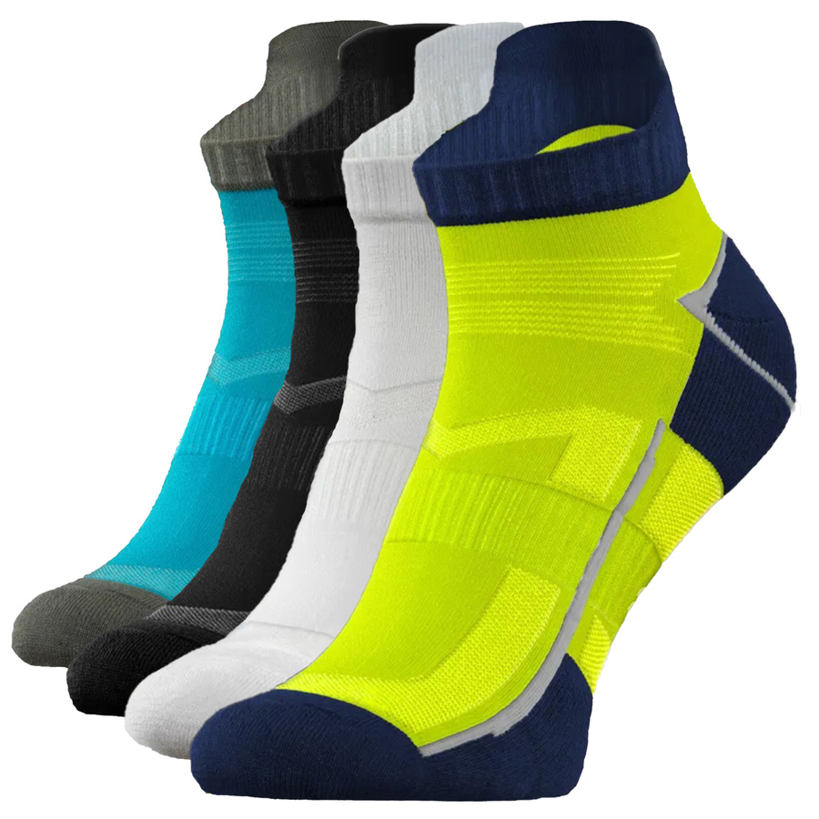 Sesto Senso Herren Sport Socken SKB07 – Atmungsaktiv, Nahtlos, Poliamid, Vielseitig für Sportaktivitäten, Nicht drückend, Mehrfarbig, 4er Set