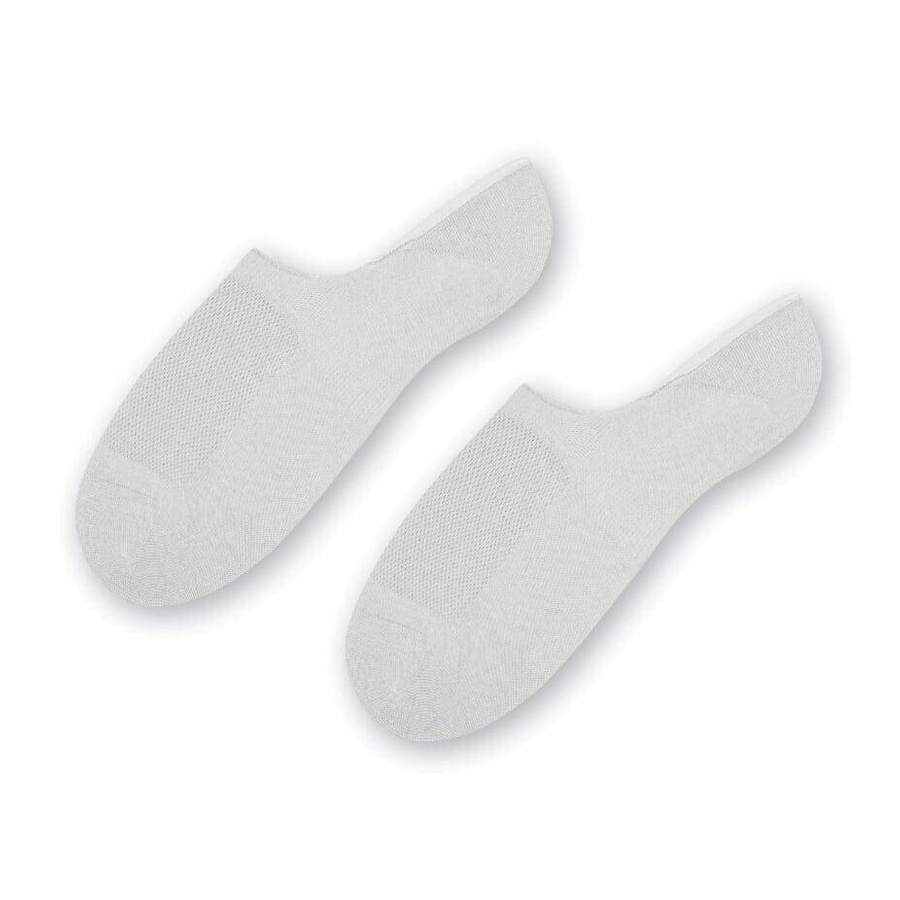 Weiße Unisex Baumwollsocken mit Mesh