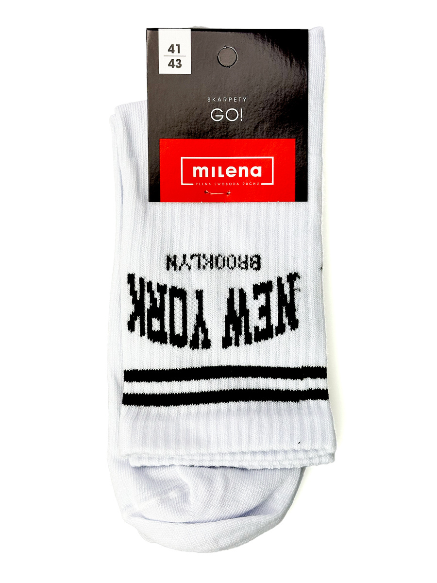 Herrensocken Go! Weiß mit Print