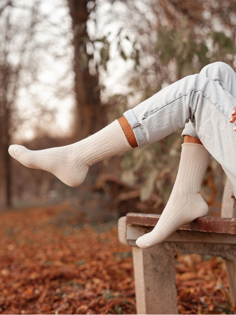 Damen Wollsocken Serie 1566 Ecru