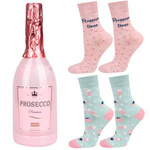 2er-Set SOXO GOOD STUFF Prosecco-Flaschen-Socken für Frauen zum Verschenken