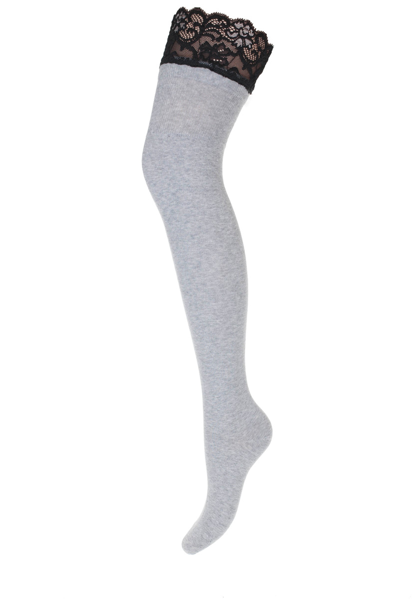 Damensocken aus Baumwolle mit Spitze 