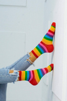 Damen-Socken mit Regenbogenstreifen 0200.012, Farbe 1, Größe 37-41