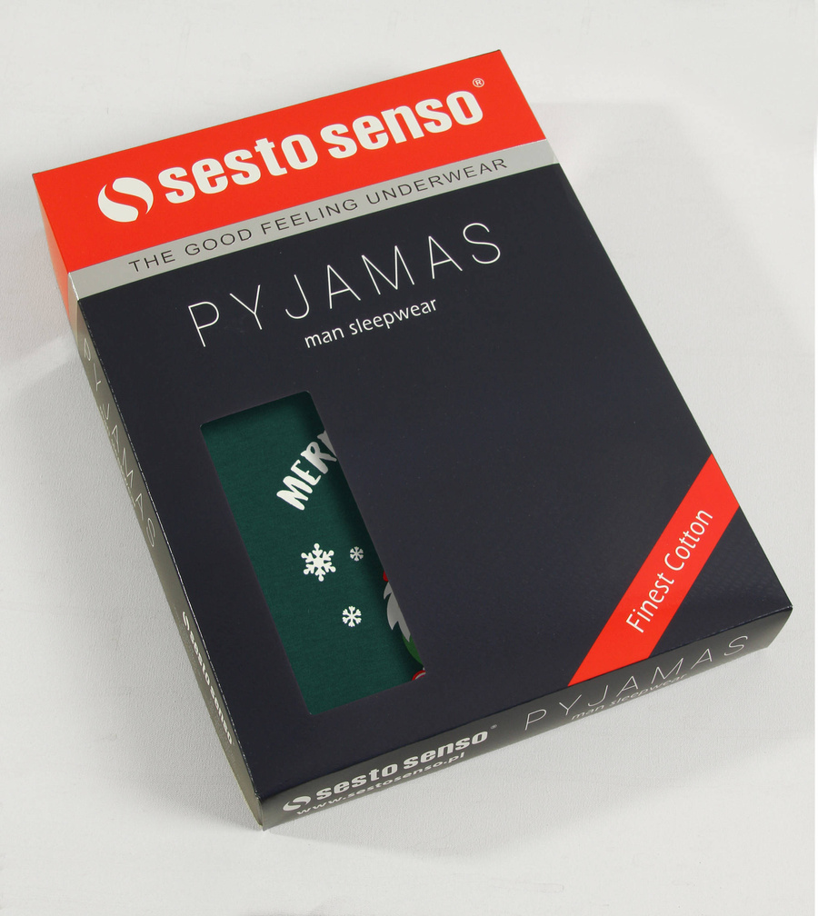 Bawełniana Świąteczna Piżama Damska Skrzaty Sesto Senso