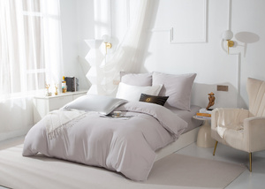 Bettwäsche Queen Grau Weiß