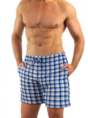 Schlafshorts Milo 2 Blau Kariert