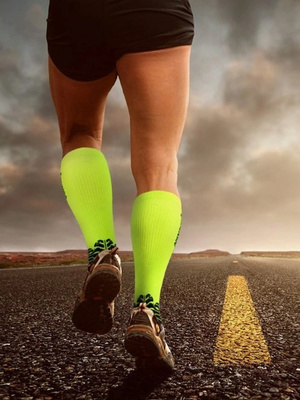 Kompressions-Kniestrümpfe Sportserie Gelb