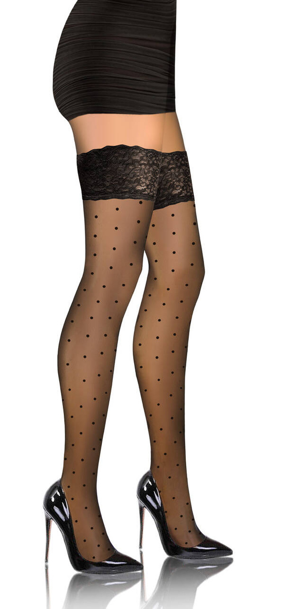 Selbsthaltende Strümpfe Serie Schwarz