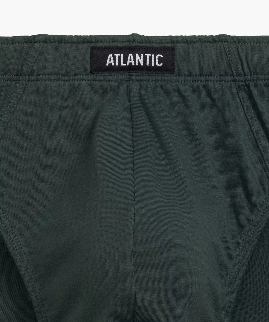 Atlantic Herren Baumwoll Slips Set – Sportlicher Schnitt, Atmungsaktiv, 3er Pack, Mix Muster, Schwarz/Grün, Weiche Innengummierung, Herbst/Winter Kollektion 2025