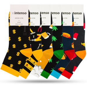 6X bunte lustige Männer Kunstsocken. 1795 Intenso