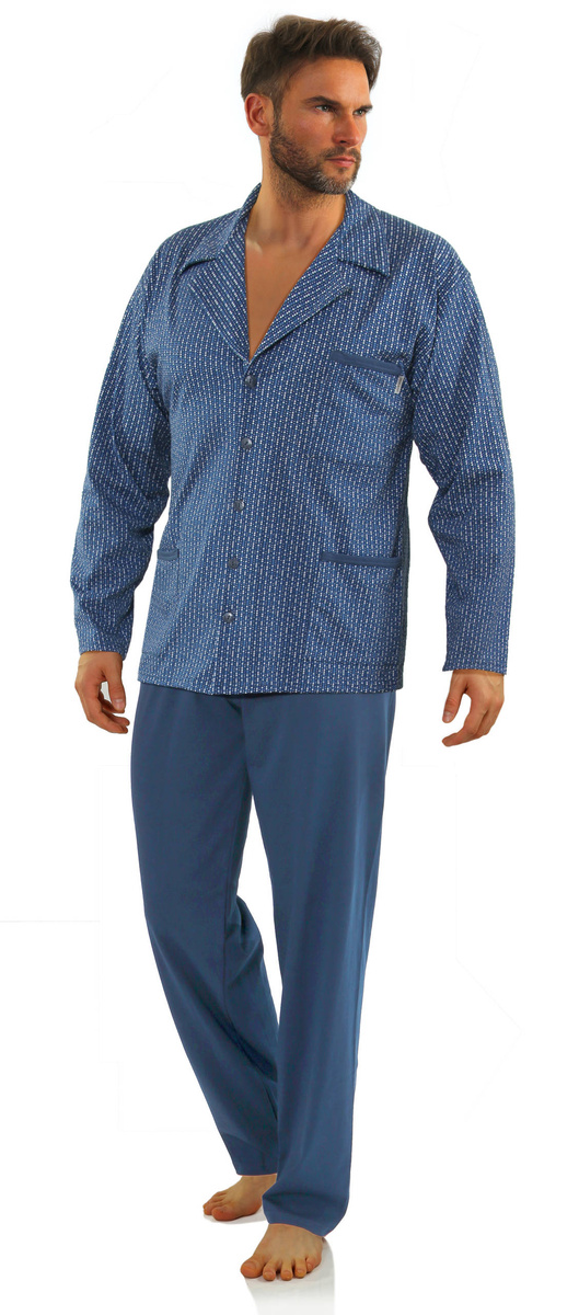 Schlafanzug Herren Serie Blau