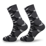 Sesto Senso Herren Jagd Socken – Bequeme Baumwolle mit Air Control, Verstärkte Ferse und Zehen, Flache Nähte, Atmungsaktiv, Anti-Rutsch, Graues Tarnmuster, Unisex Design für Männer und Frauen