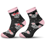 Damen Socken Serie Mause Grau