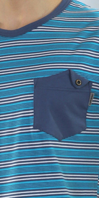 Herren Schlafanzug Kurzarm Blau