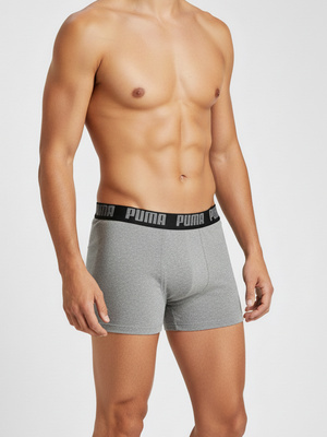 Men's Boxer Shorts 2 Pack Puma Comfort Stretch Grey/Black