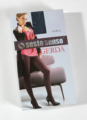 Sesto Senso Damen Strumpfhose Gerda 100 DEN – Warme Akryl Strumpfhose mit Jacquardmuster, Weiches und Bequemes Design, Ideal für Wintertage, Rot/Bordeaux, Größe 2 bis XL