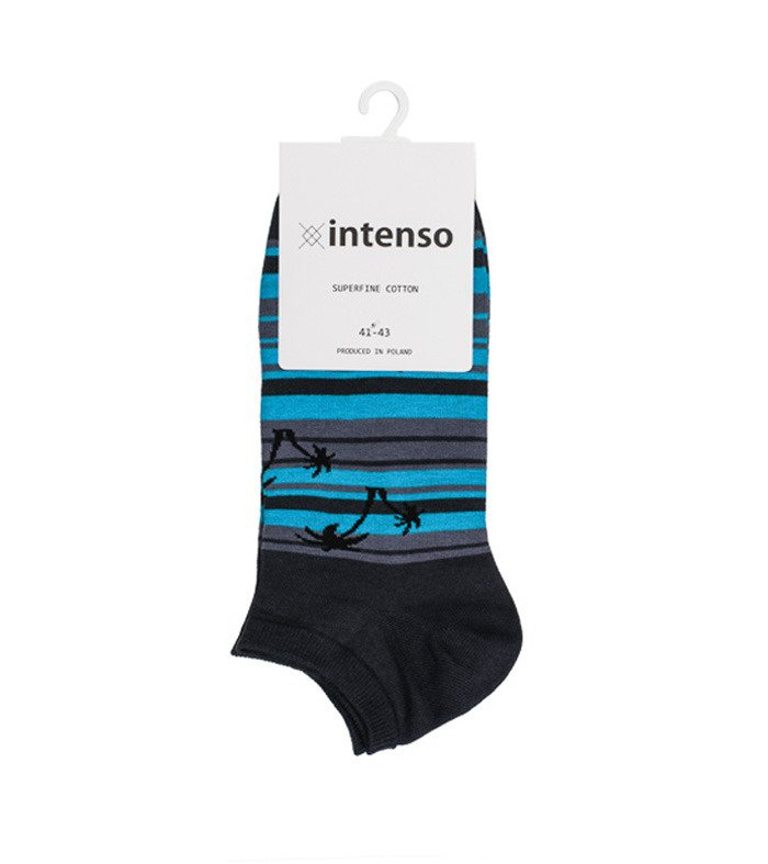 Farbige Socken Stops Kunst. 1849 Intenso Palmen graphit