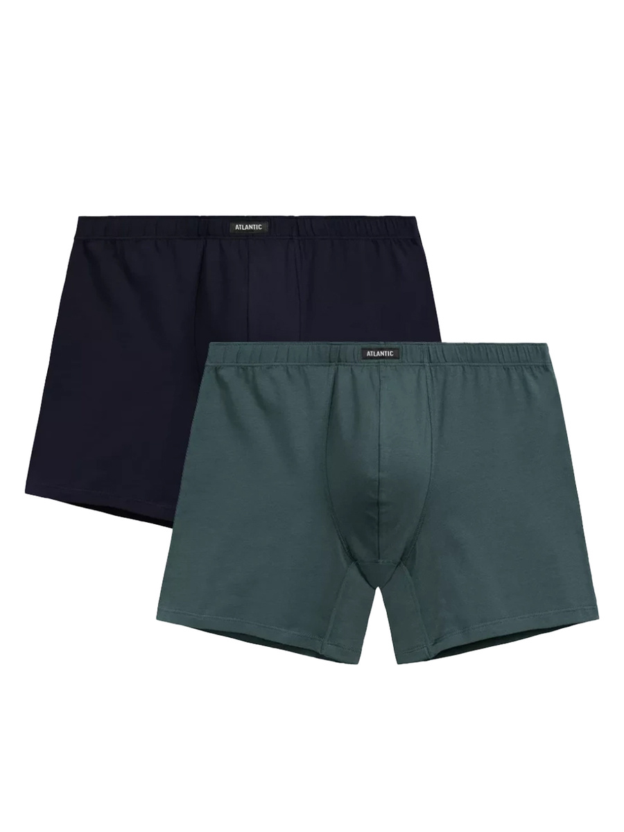 Lange Herren-Boxershorts 2mh-173 Grün/Dunkelblau