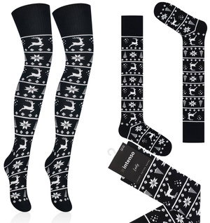 Strumpf Damen Serie Weihnachtsmuster Art. 372 Schwarz