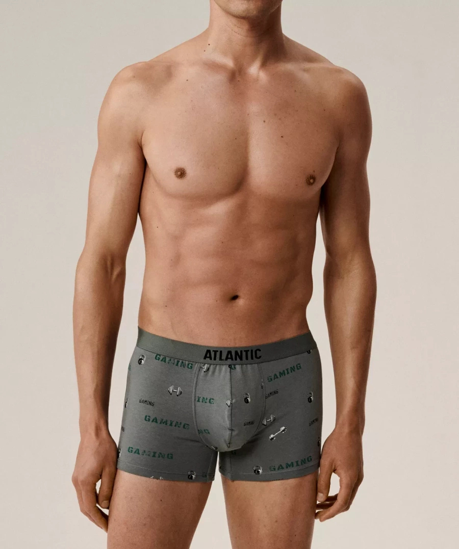 Herren-Boxershorts Serie 3mh-223 Schwarz/Khakigrün/Grün