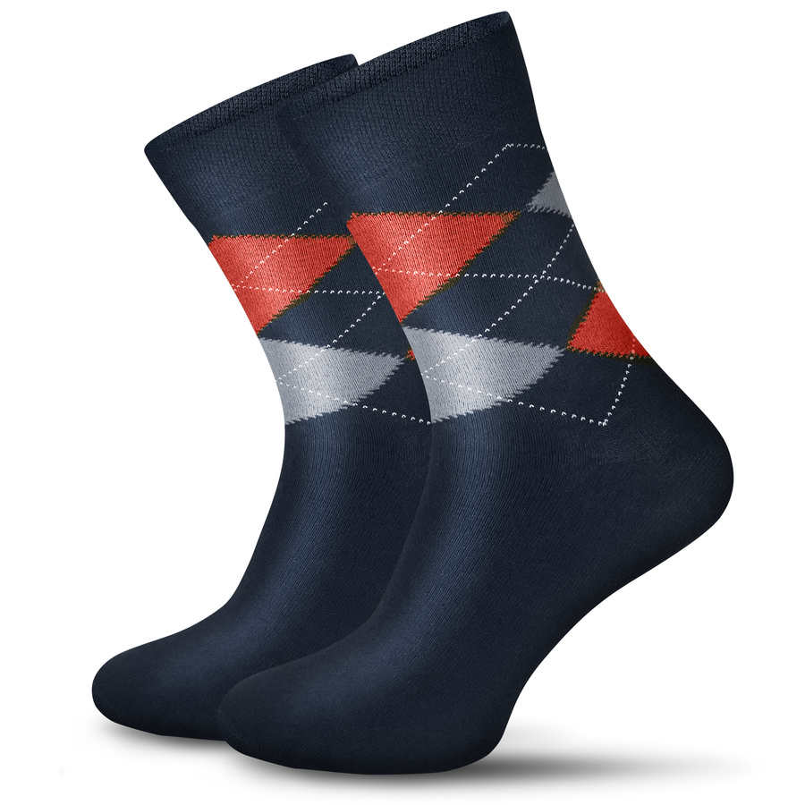 Anzugsocken Serie Rautenmuster