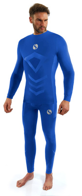 Sesto Senso Herren Thermoaktive Unterwäsche Set – Schnelltrocknend, Atmungsaktiv, Nahtlos, 4-Wege-Stretch, Poliamid-Elastan, Langarmshirt & Lange Hose, Ideal für Winter-Sportarten, Blau Royal, Komfortabel und Funktional