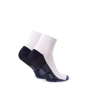Socken Sport Kurz Serie Grau, Weiß
