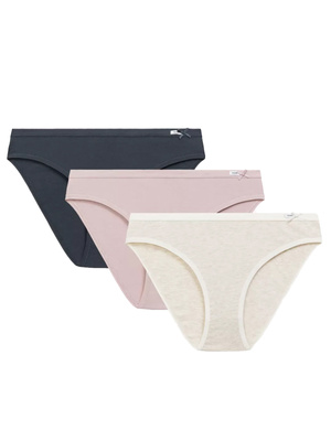 Damen Slips Serie 3CLP-002 Rosa Grau Beige