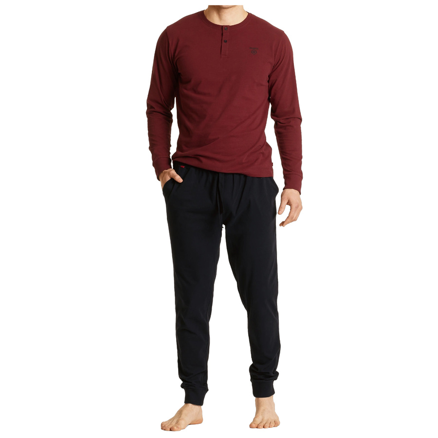 Herrenpyjama Serie Nmp-360 Rot, Blau, Wein, Blau