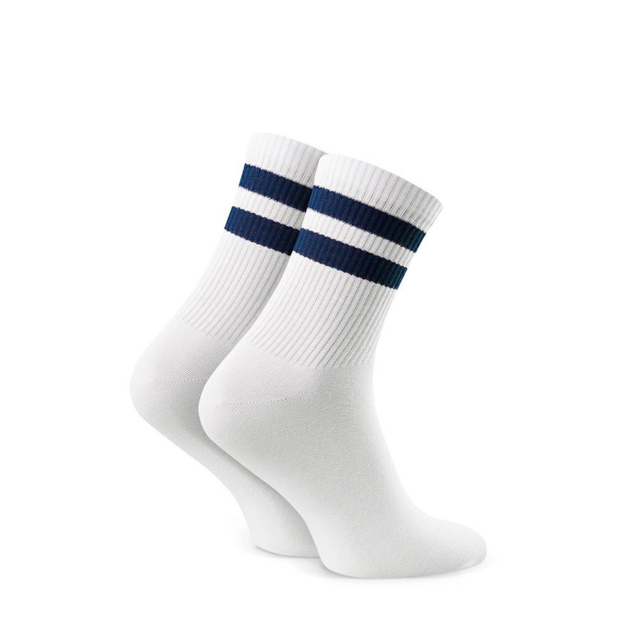 Jugend Sportsocken mit Streifen Kunst. 022 C308 navy-weiß