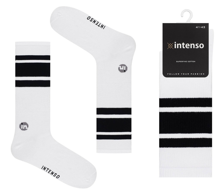 super RETRO Socken mit Aufschrift lang in 3 Streifen