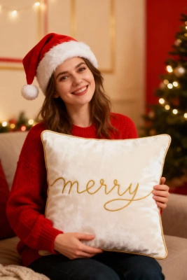 Dekokissen MERRY Weiß