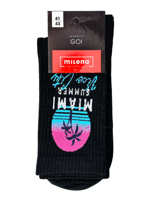 Herrensocken Go! Schwarz mit Print