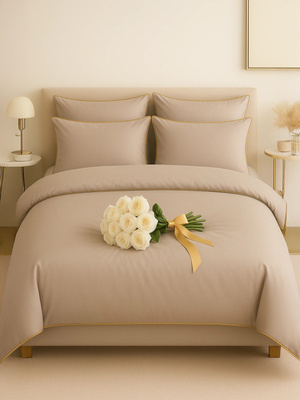 Bettwäsche Queen Premium Beige