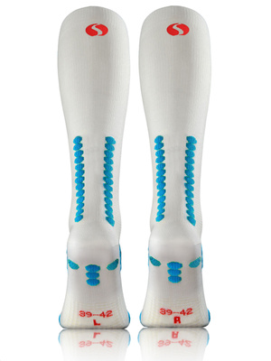 Sesto Senso Herren Kompressions-Kniestrümpfe SKB12 – Sportliche Poliamid Socken, Feuchtigkeitsableitend, Langlebig, Für Läufer und Sportler, Weiß, Nicht einengend