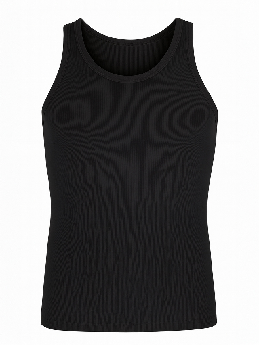 Trägerloses Herrenhemd Schwarz in Gestreift 3er Pack