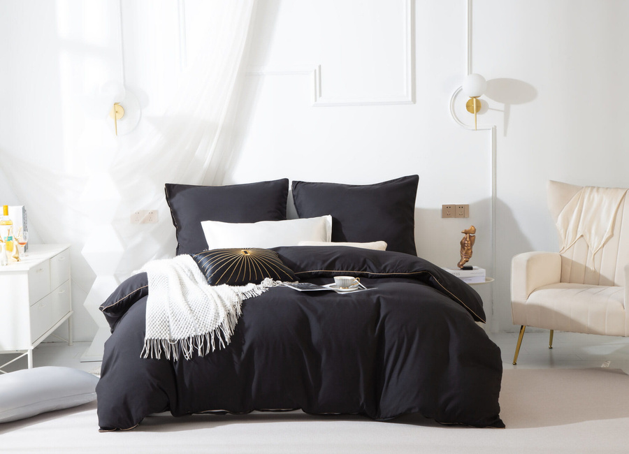 Bettwaren Queen Schwarz Gold