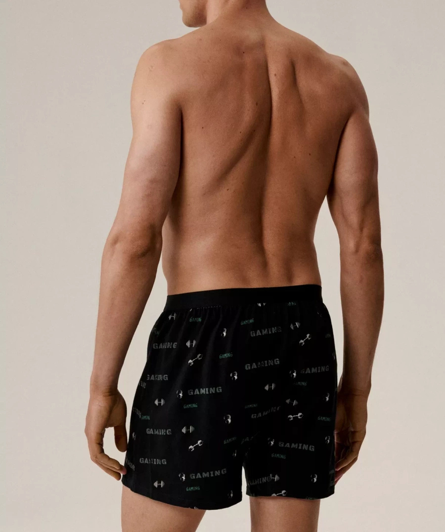 Lockere Boxershorts 2mbx-084 Schwarz und Khaki